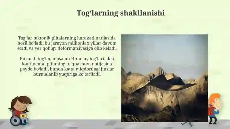 Togʻlarning paydo boʻlishi va turlari 3