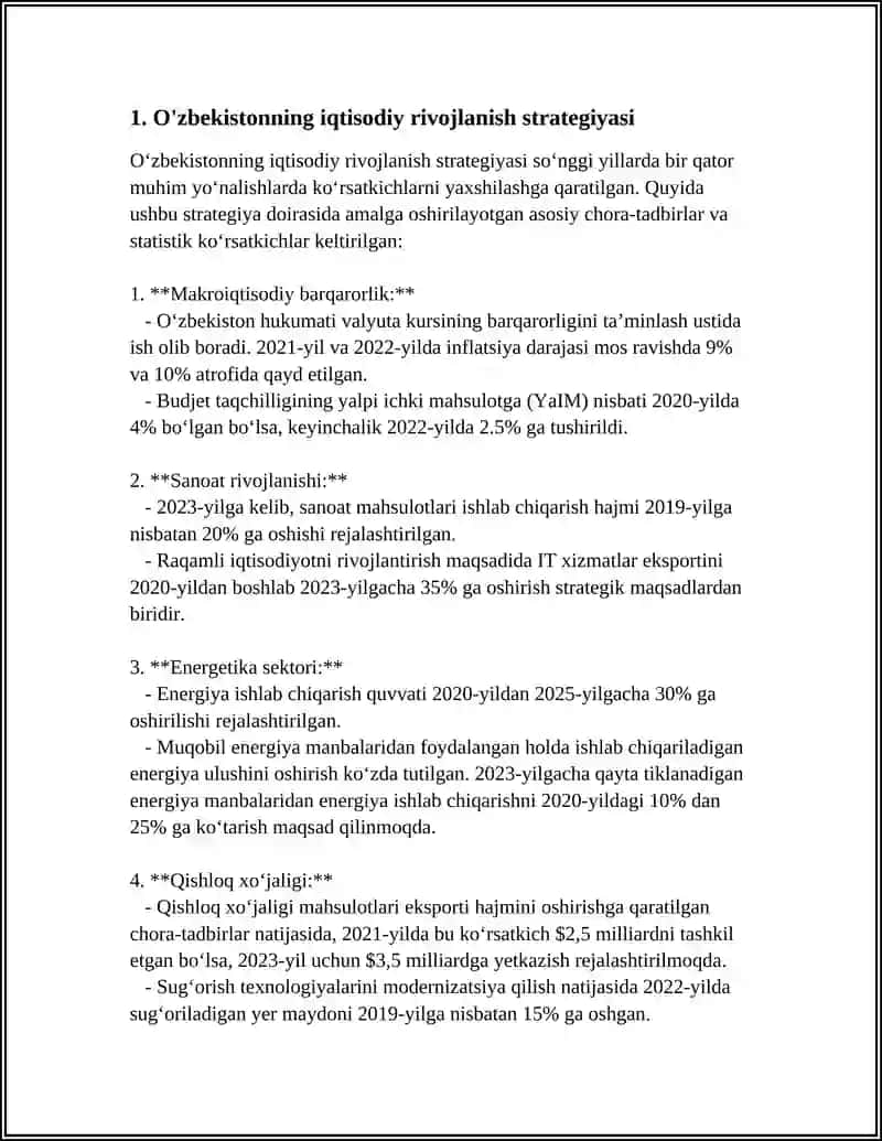 O'ZBEKISTON IQTISODIYOTI 3