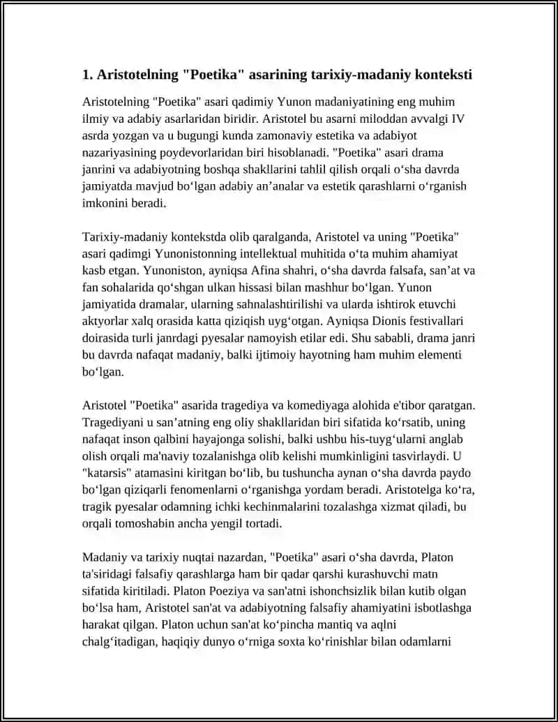 ARISTOTELNING "POETIKA" ASARI VA SÒZ SAN'ATI 3