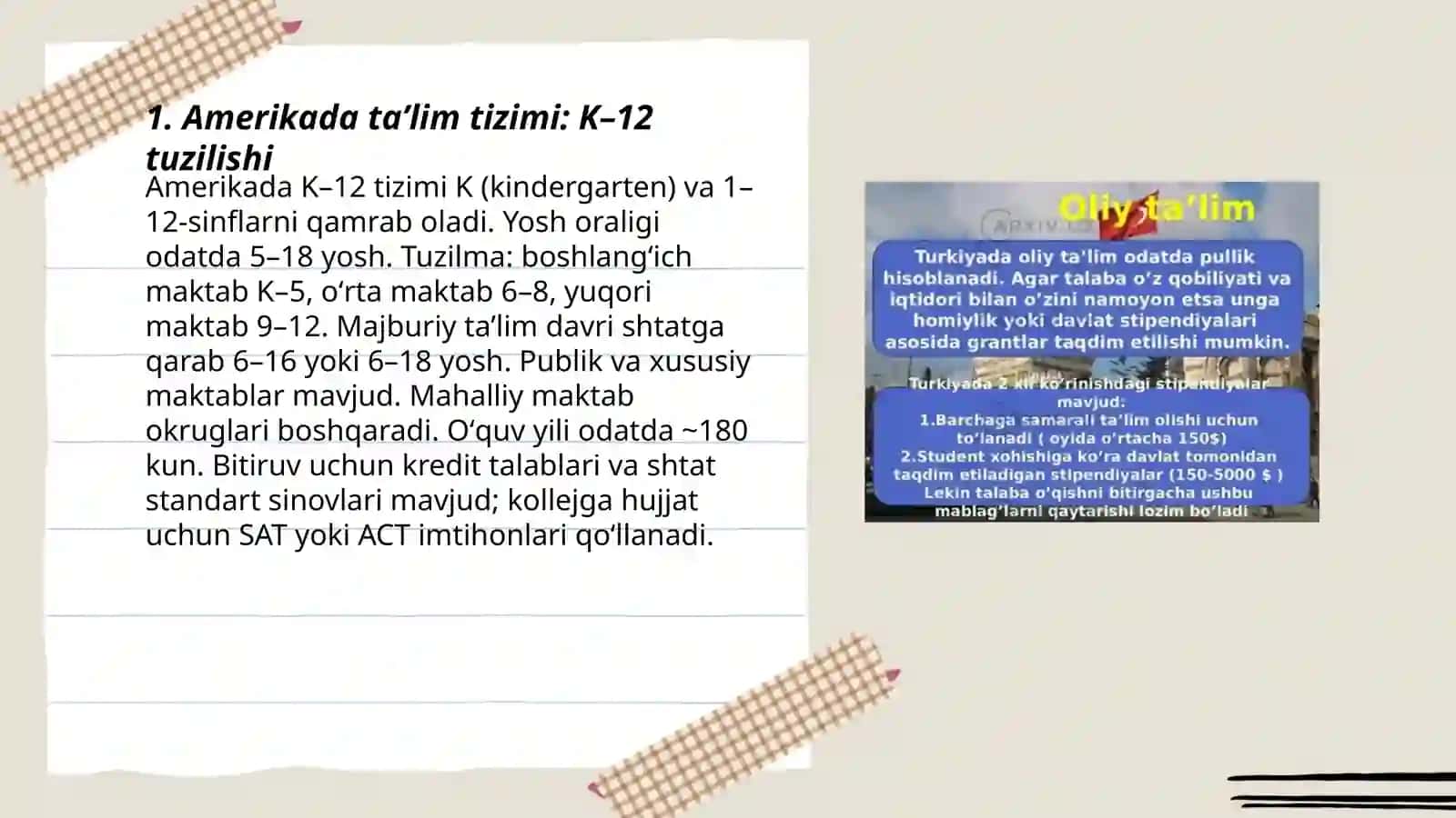 Amerikada taʼlim tarbiya 3