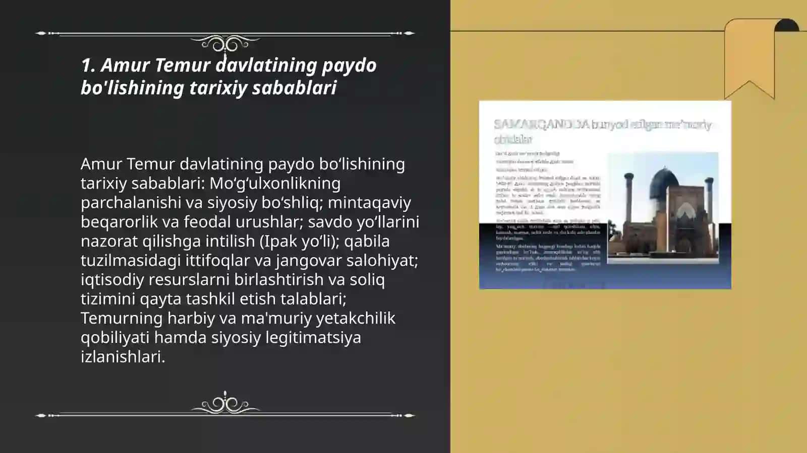 Amur Temur davlatining tashkil topishi 3