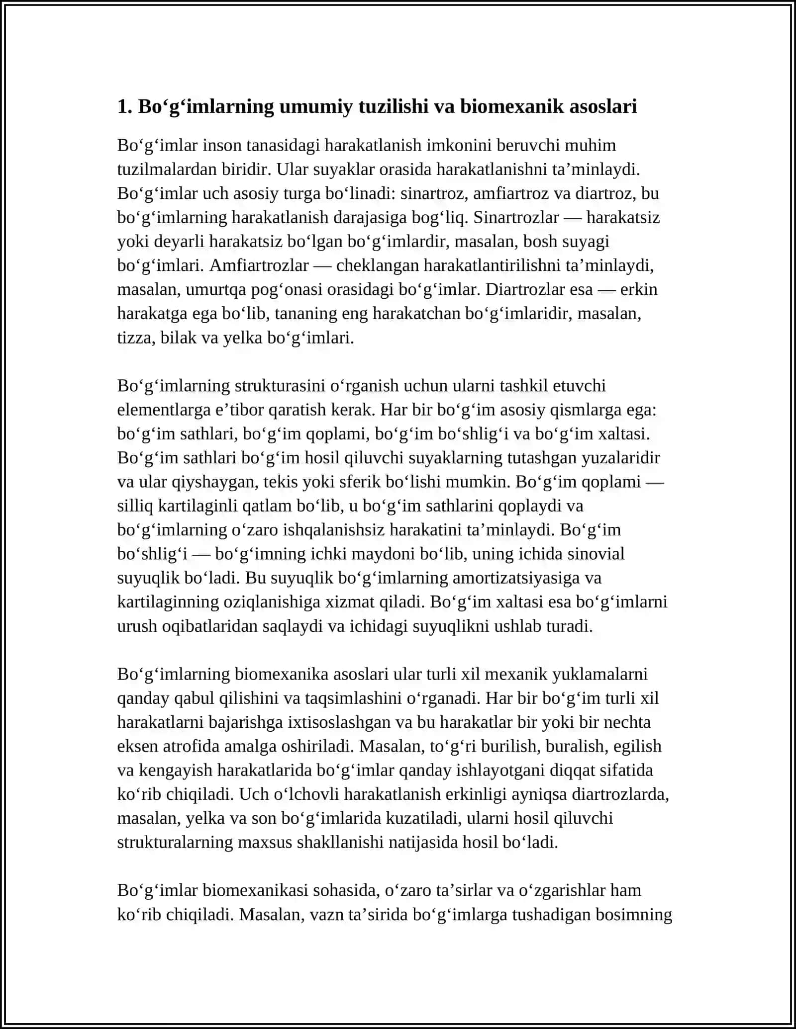 BO‘G‘IMLARNING BIOMEXANIKASI. BIRLASHMALARNING RENTGENANATOMIYASI 3