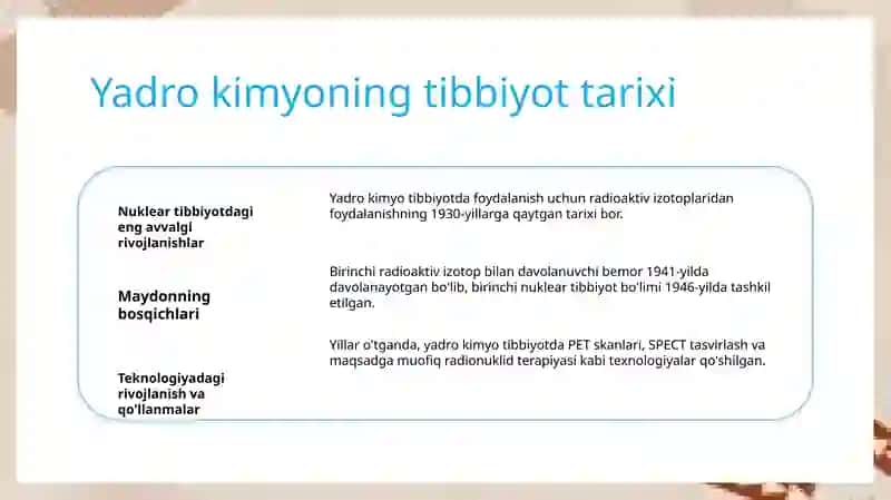 Yadro kimyosining tibbiyotdagi ahamiyati 3