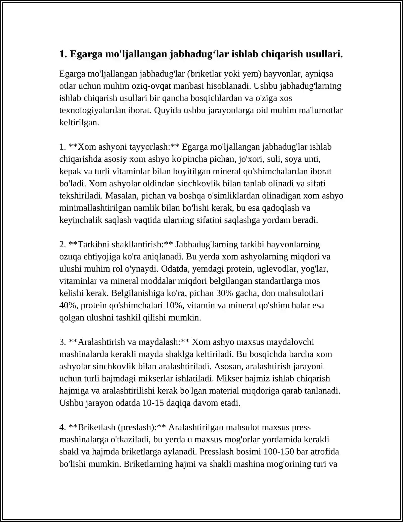 EGAR JABDUGʻ CHARIMLAR ISHLAB CHIQARISH TEXNALOGIYASI 3
