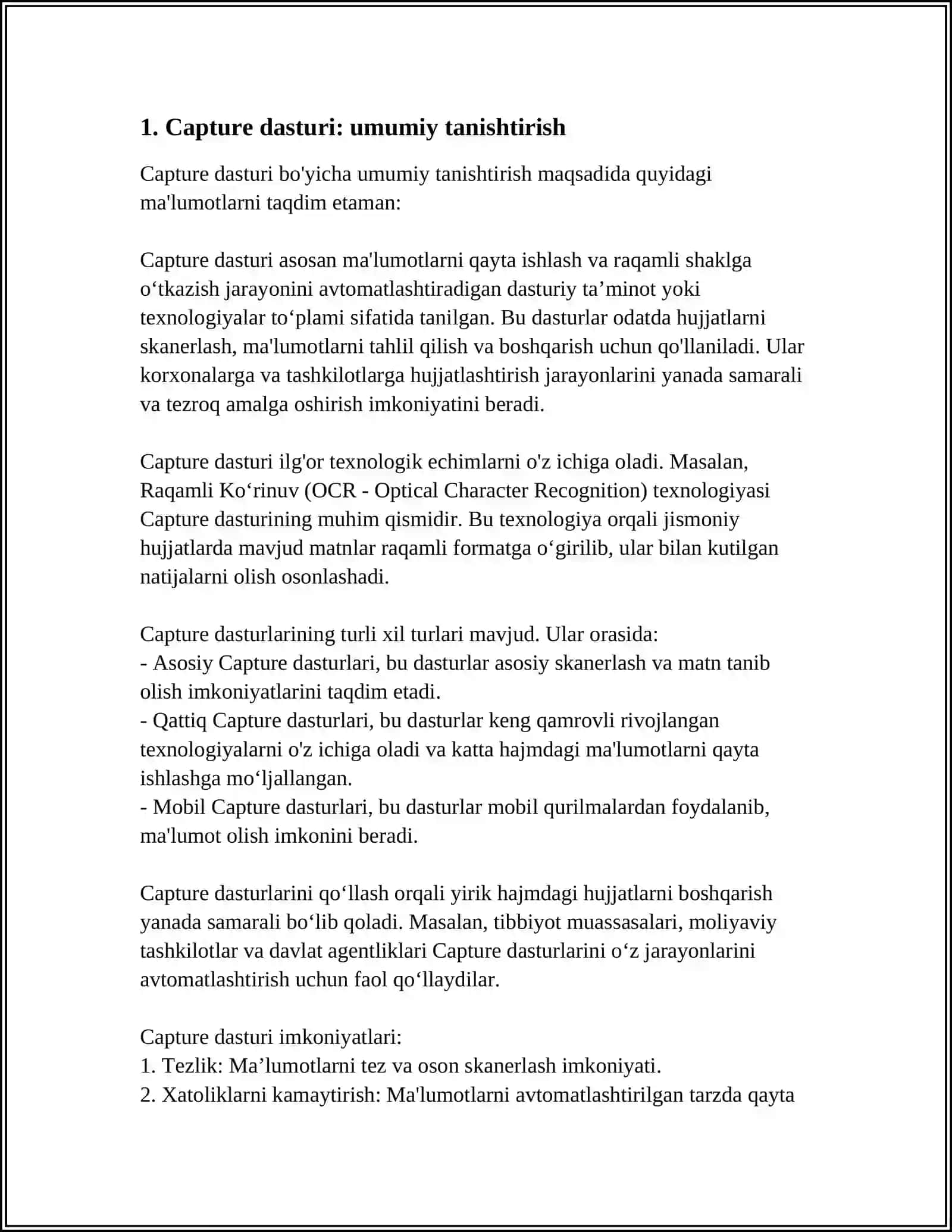 Capture Dasturi Haqida Ma'lumot 3