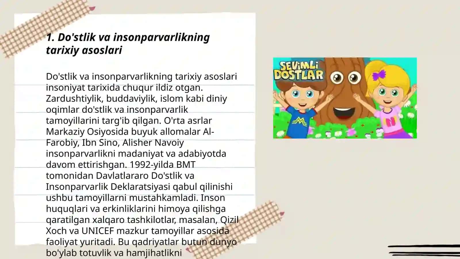 BOSH SINFDA DO’STLIK VA INSONPARVARLIKGA OID MAVZULARNI O’RGANISH TEXNALOGIYALARI 3