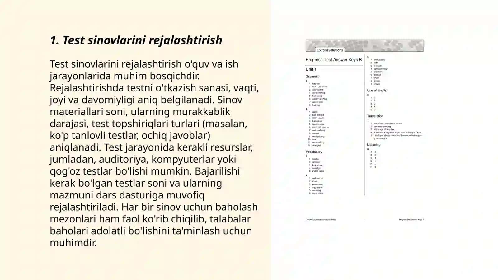Test sinovlarini rejalashtirish 3