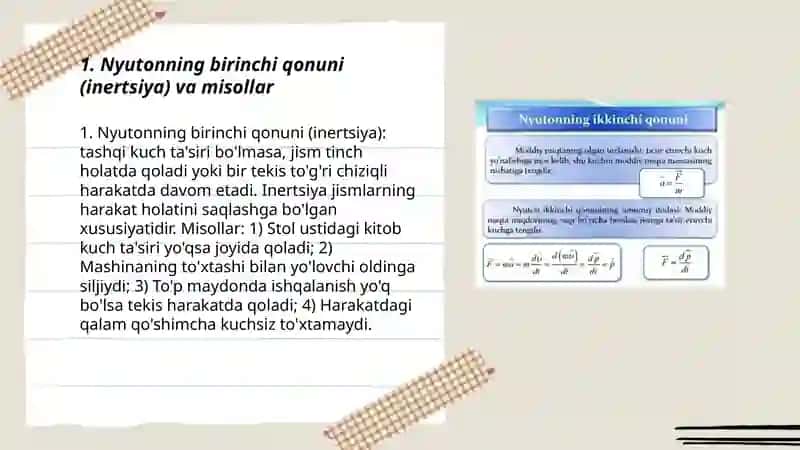 Nyuton qonunlarini oʻrganish 3