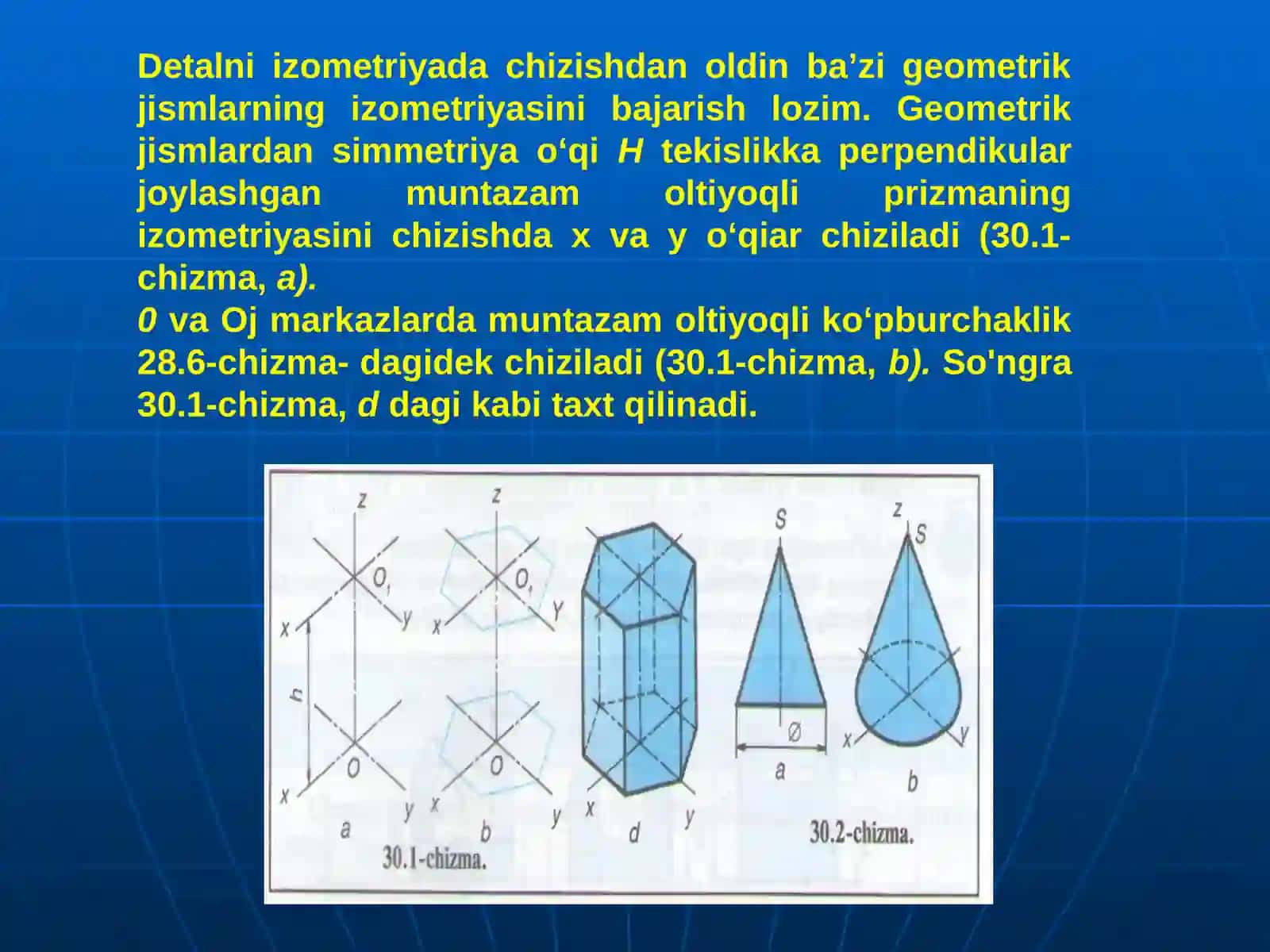 Aksonometrik proyeksiyalari amaliy mashg'uloti 3