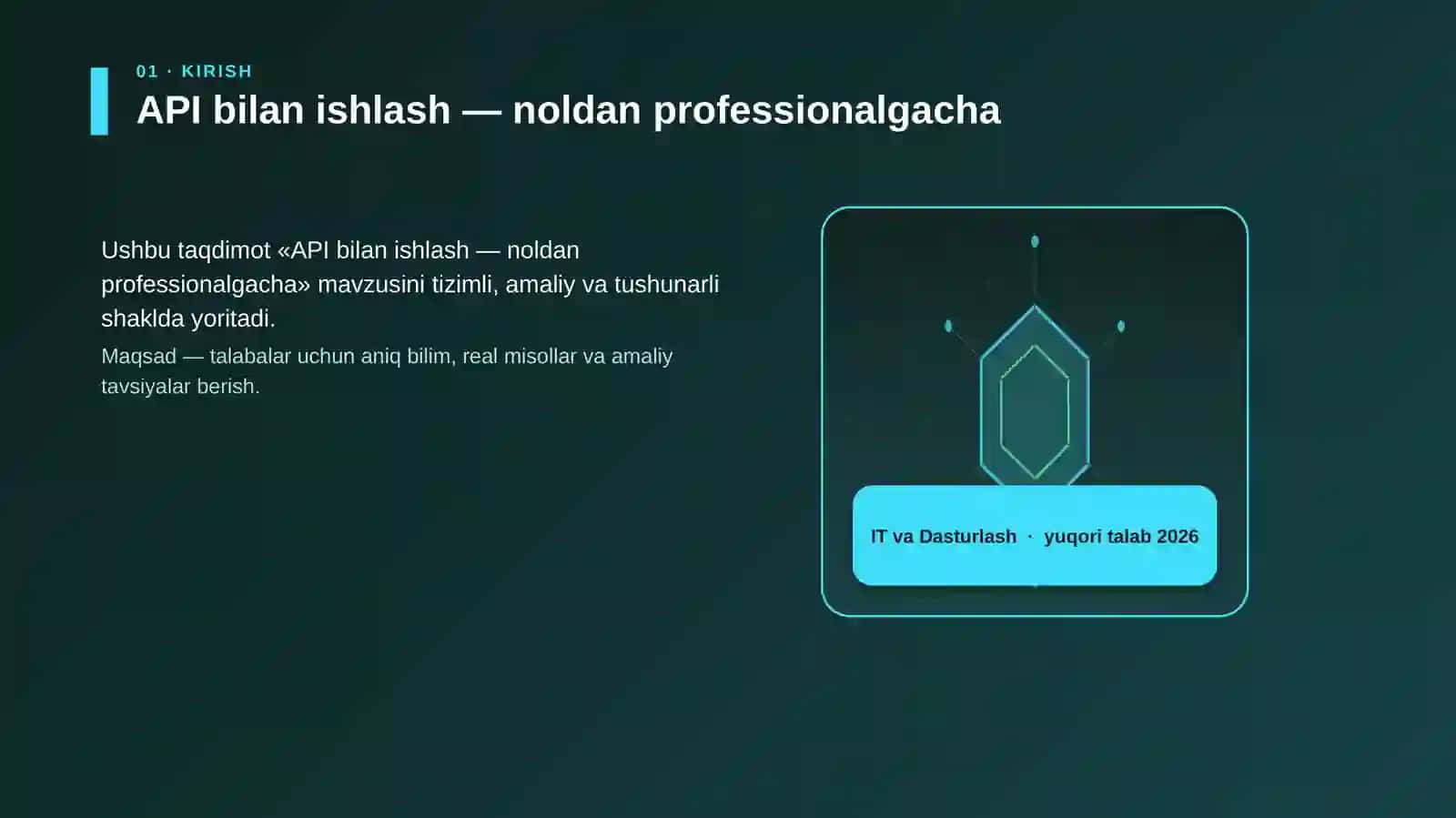 API bilan ishlash — noldan professionalgacha 3