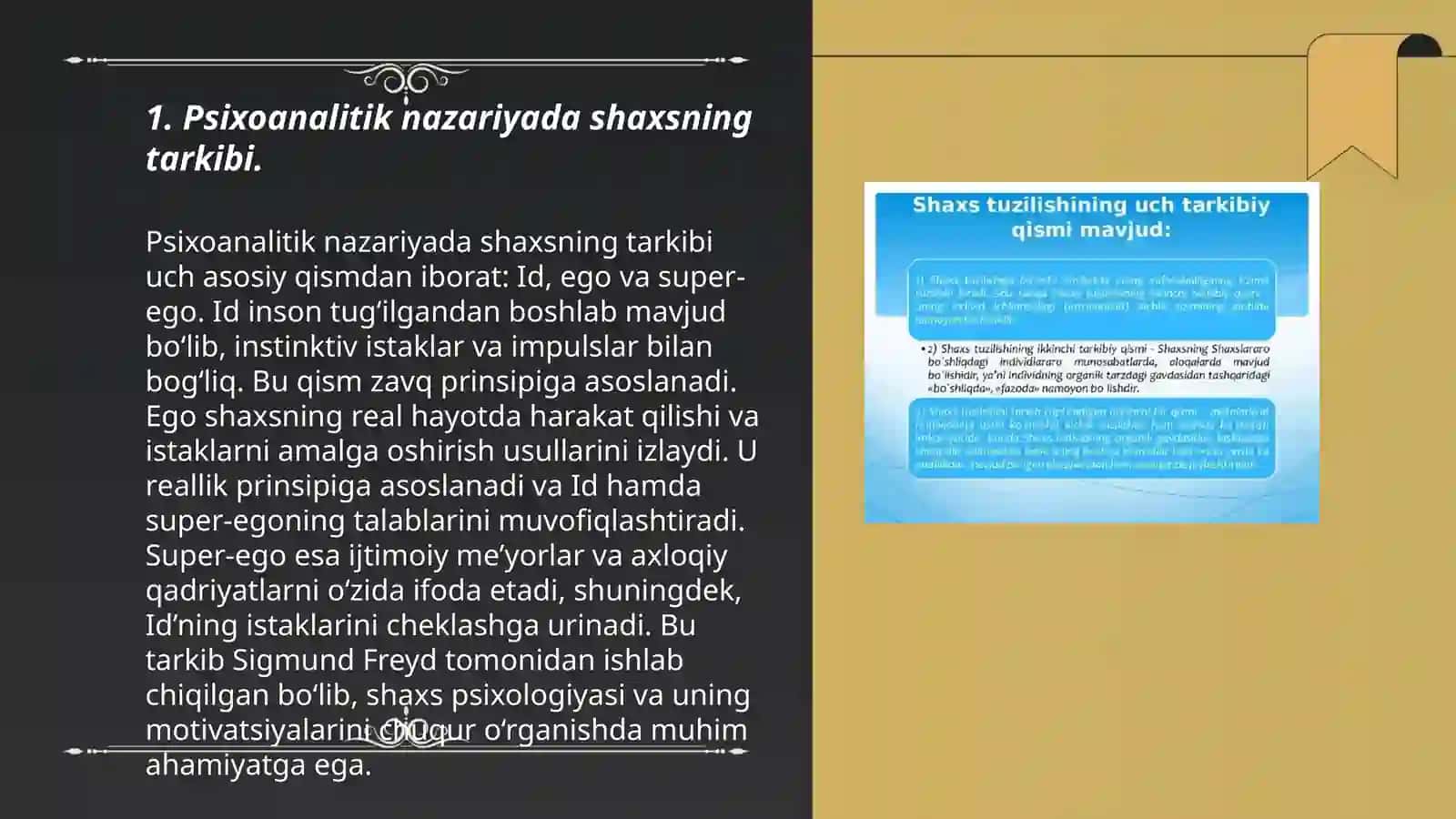 Psixoanalitik nazariyada shaxsning tarkibi 3