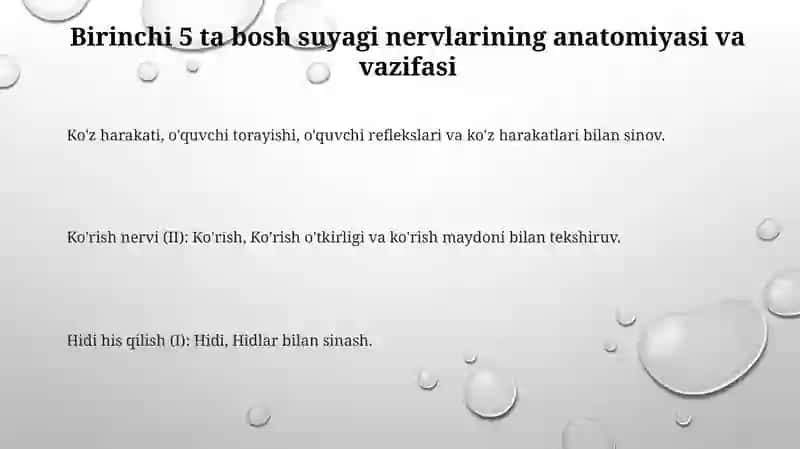 1 2 3 4 va 5 juft bosh miya nervlarni tekshirish 3