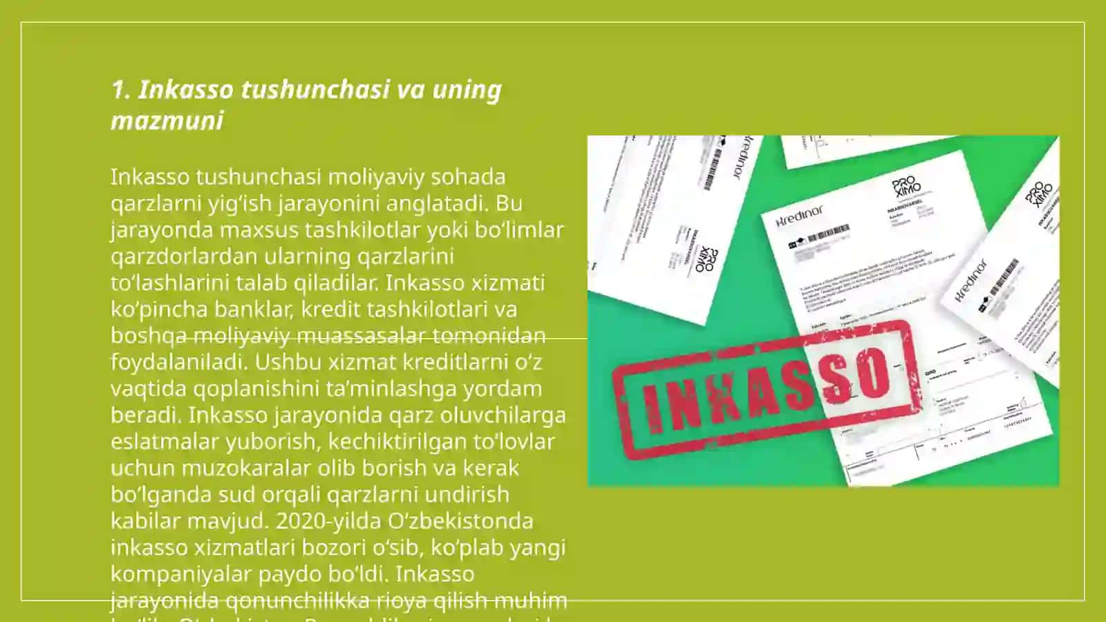Inkasso va boj tushunchasi. Bojxona to'lovi 3