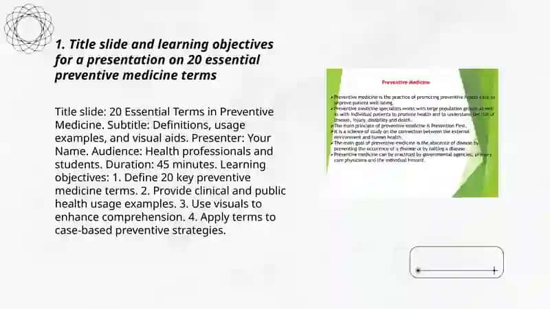 20 essential medical terms related to preventive medicine 3