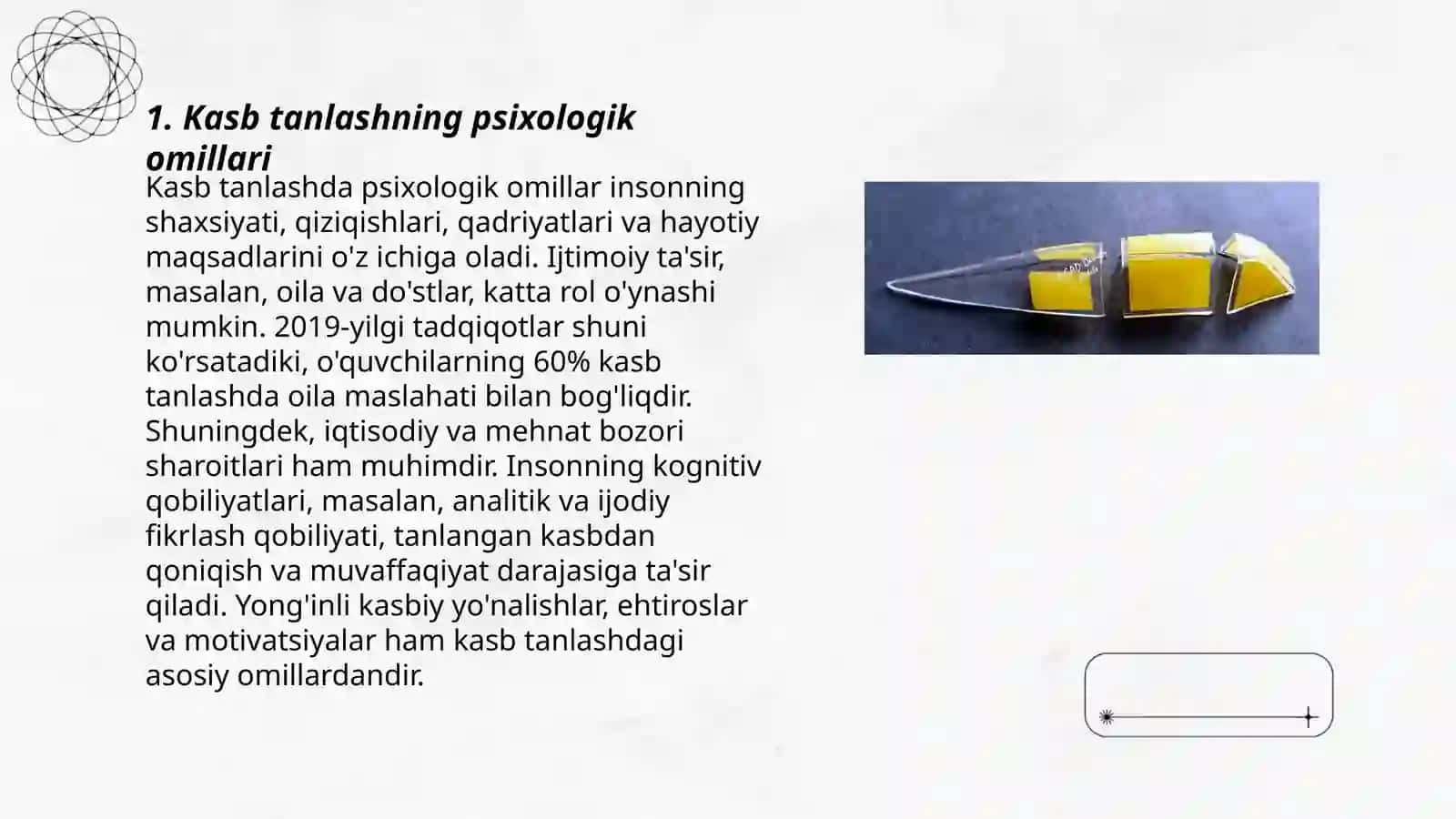 Kasbga ko'nikish va uning psixologik masalalari 3