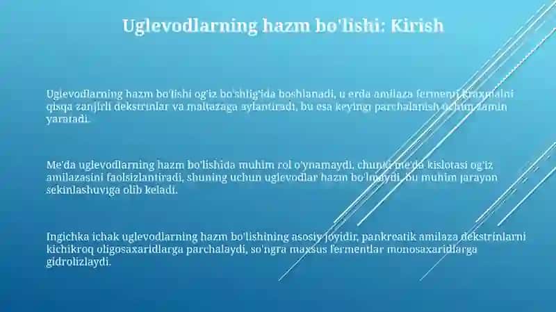 Uglevodlarning hazm bo'lishi 3