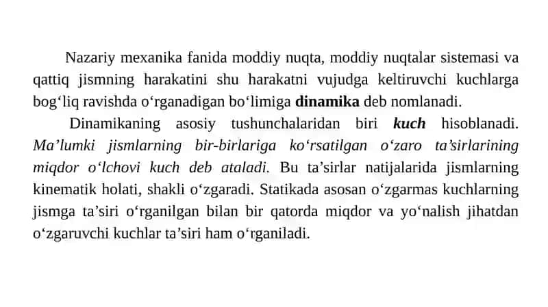 Dinamika qonunlari va masalalari 3
