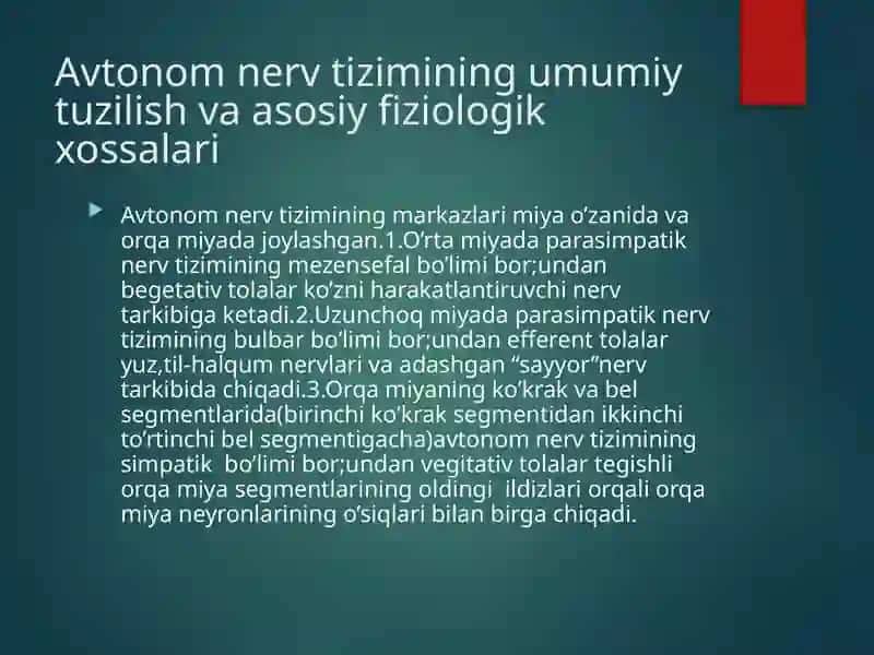 VEGITATIV NERV SISTEMASI 3