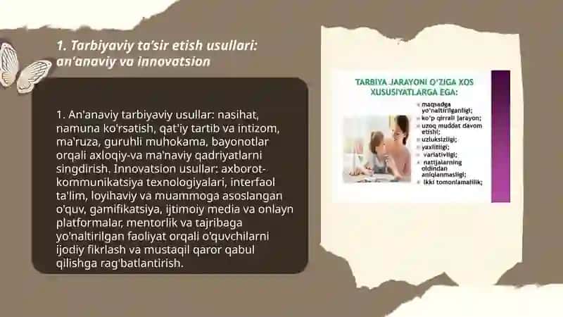 Tarbiyaviy ta’sir etish usullari va vositalari 3