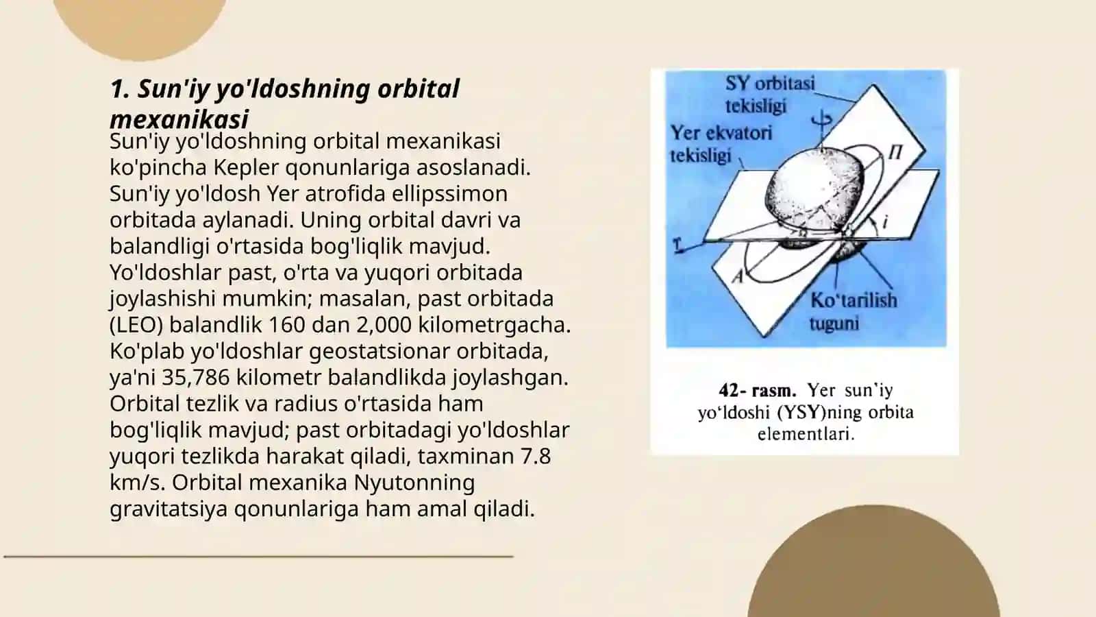 Sun'iy yo'ldoshning orbital mexanikasi 3