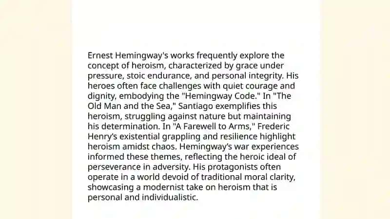 the reflection of heroism in the novels of ernest Hemingway 3