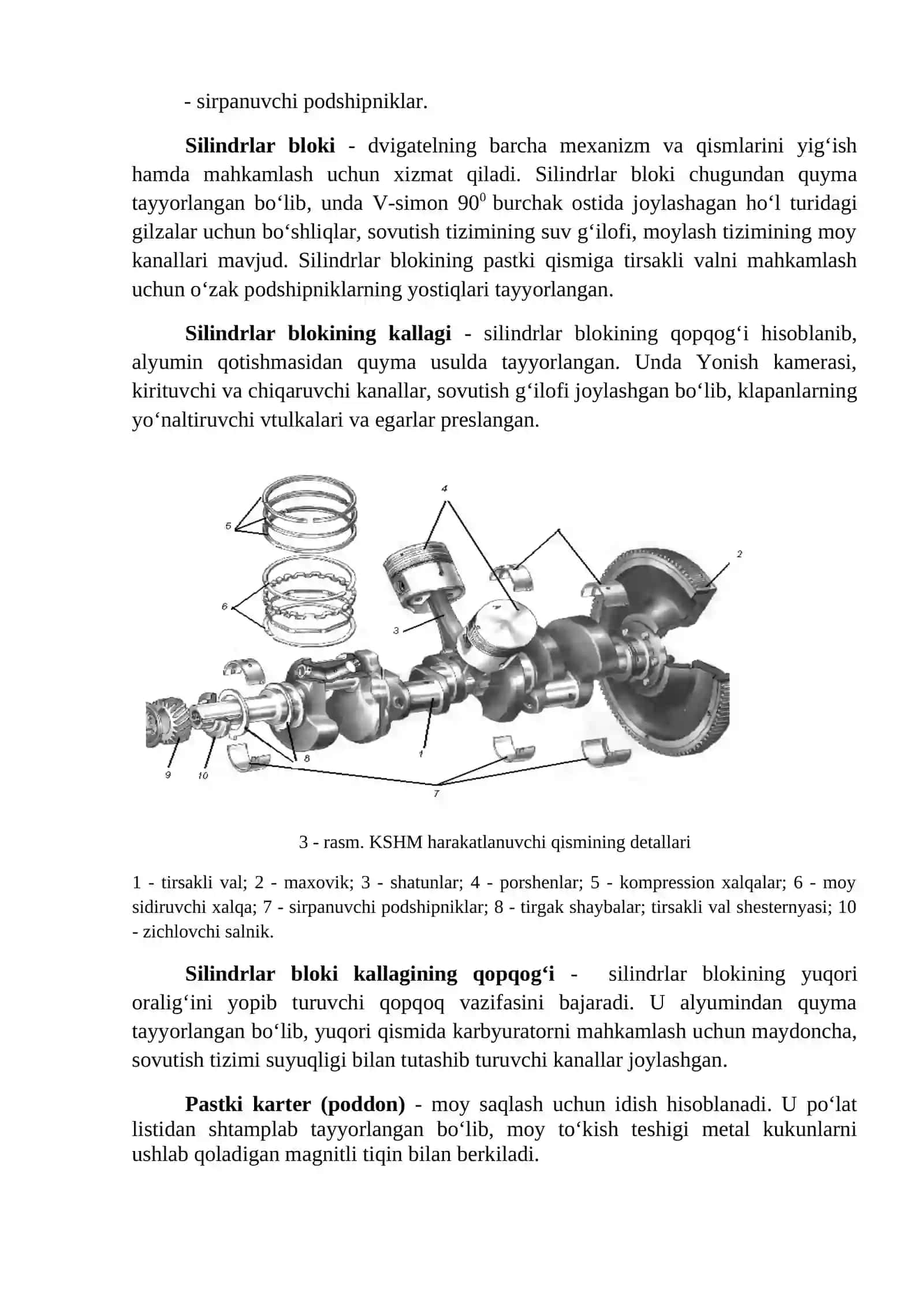 Ichki Yonuv dvigatellari va unlarni ishini ta’minlovchi tizimlarning umumiy tuzilishi 3