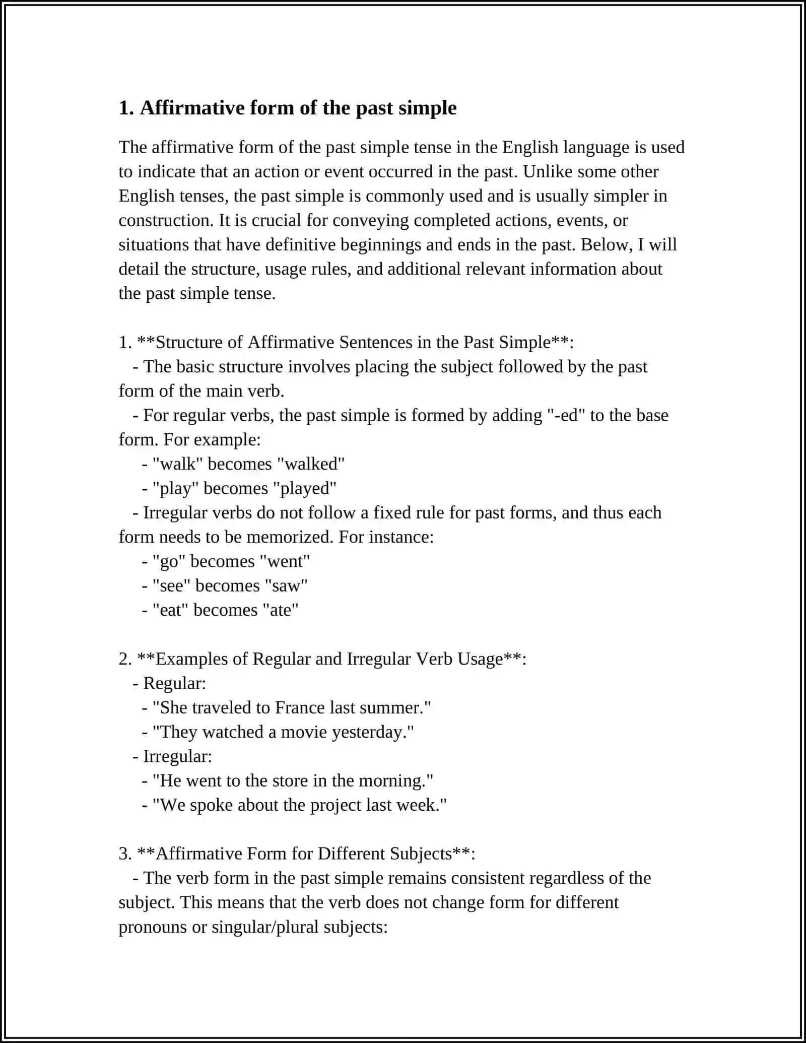 Theme: PAST SIMPLE 3