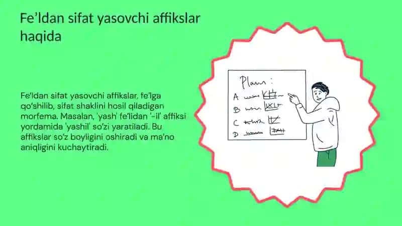 Feʼldan sifat yasovchi affikslar 3