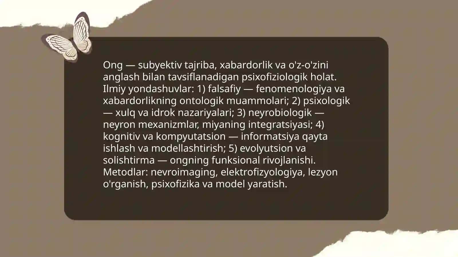 Ongning tabiati, strukturasi va funksiyalari 3