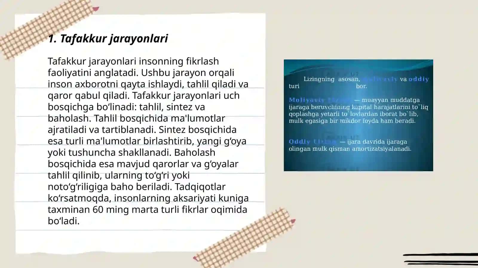 Tafakkur operatsiyalari 3