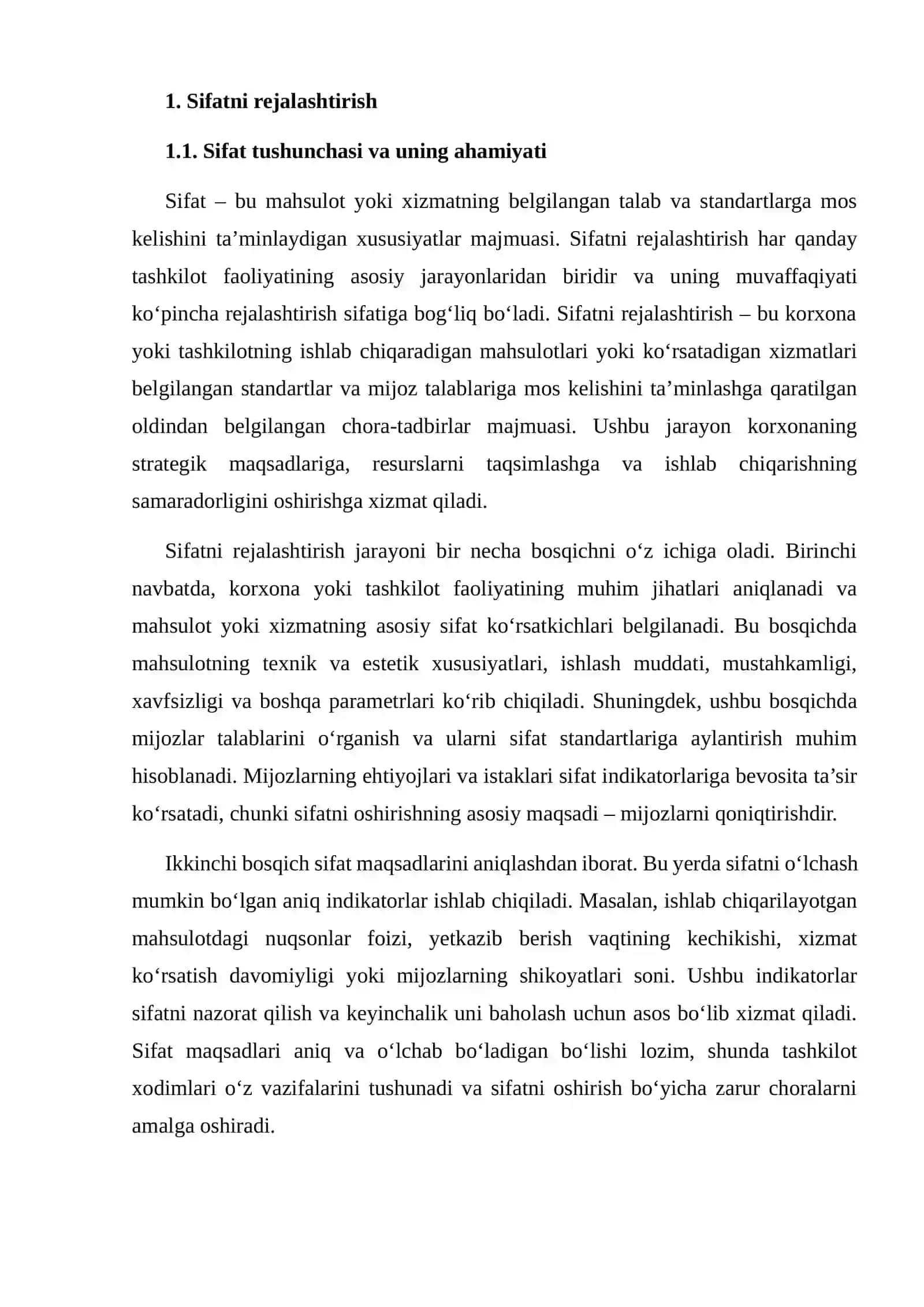 Sifatni Rejalashtirish, Attestatsiyalash va Boshqarish 3