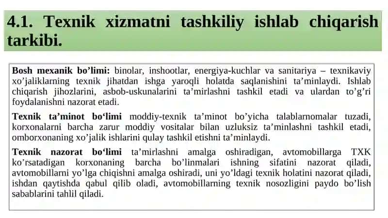 Texnik xizmatni tashkil qilish 3