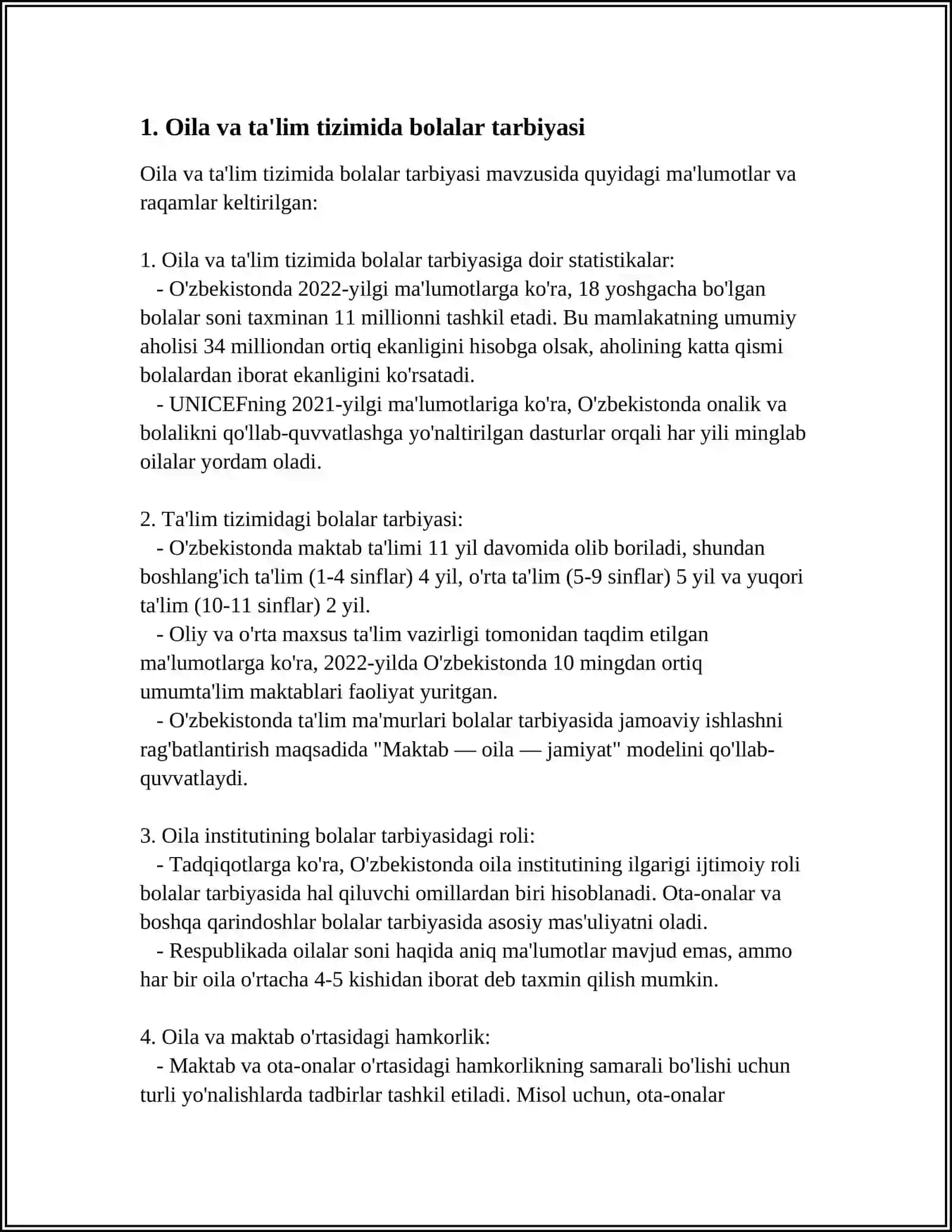 Oila va Ta'lim Tizimida Bolalar Tarbiyasi 3