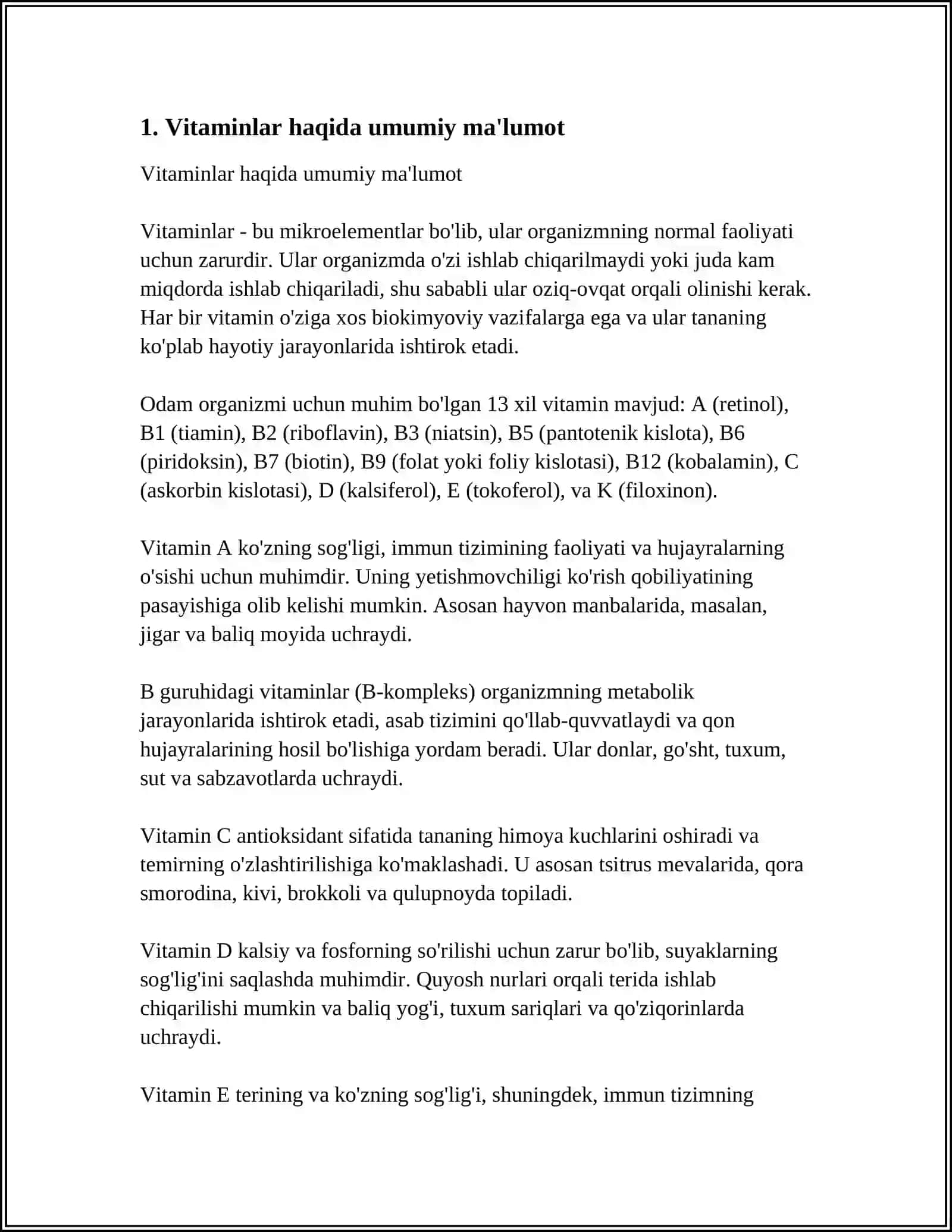 AVITAMINOZ VA GIPOVITAMINOZ 3