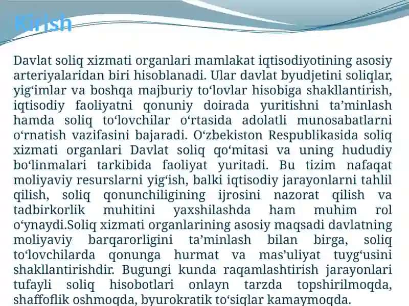 Davlat soliq xizmati organlari faoliyati 3