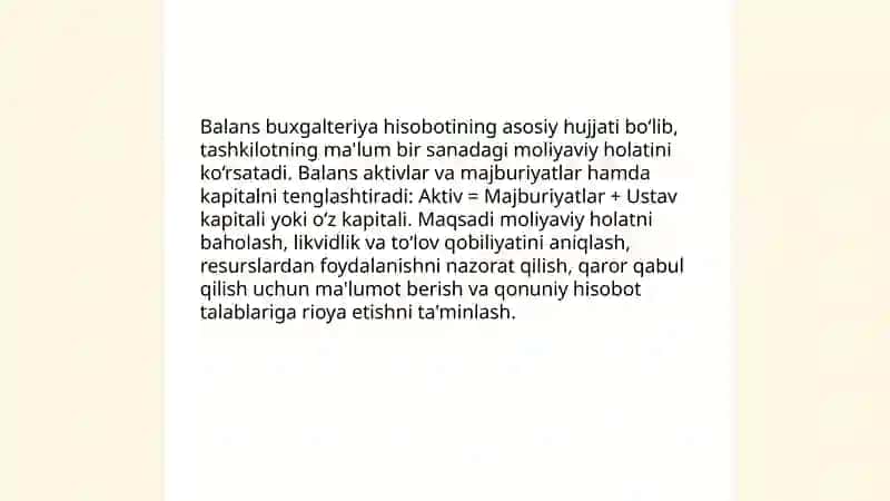 Buxgalteriya balansi va uning tuzilishi 3