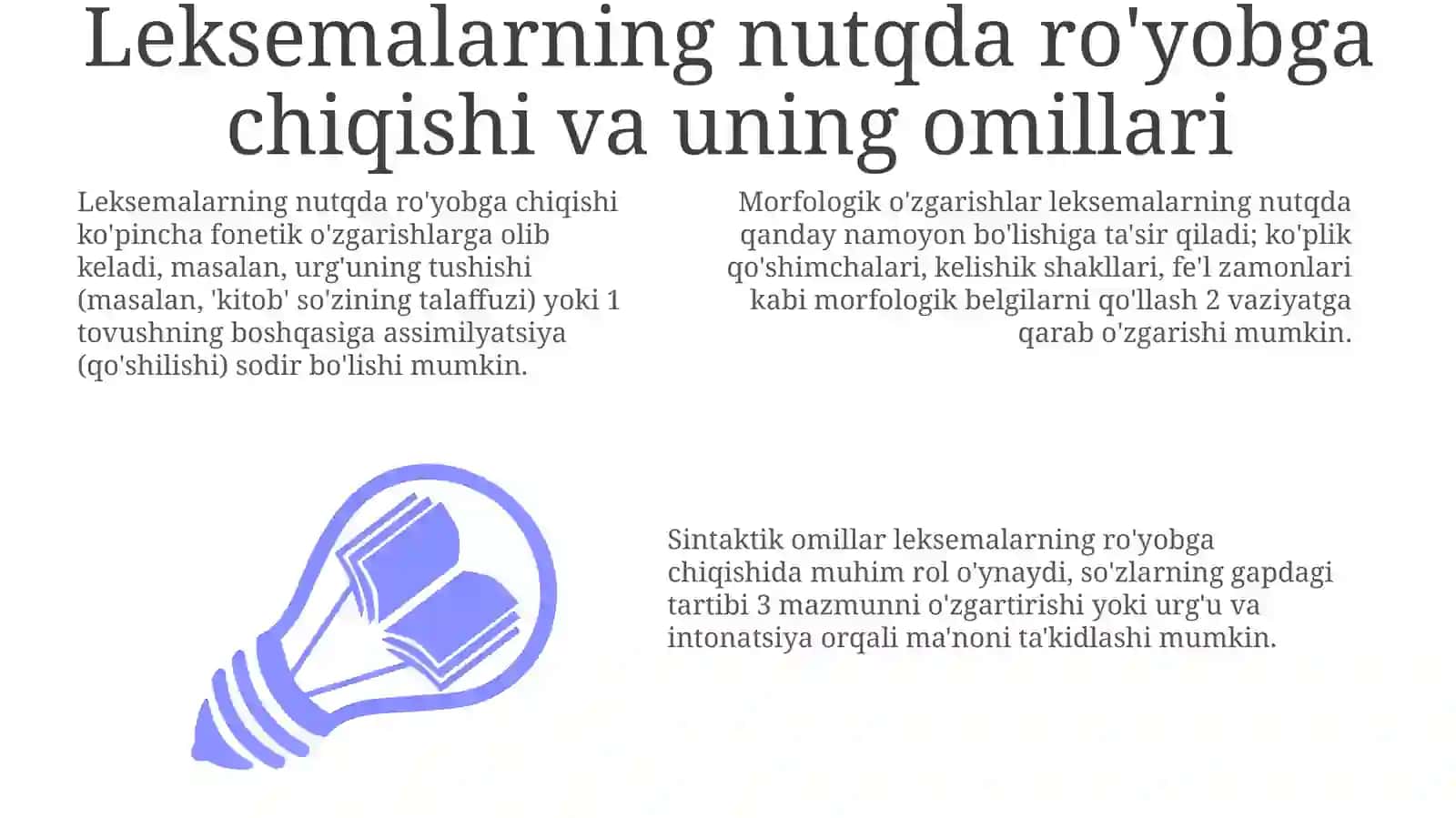 Leksemalarning nutqko'rinishidaxoslanishi 3
