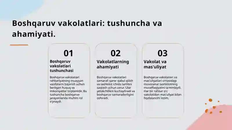 Boshqaruv vakolatlari va mas'uliyatlar 3