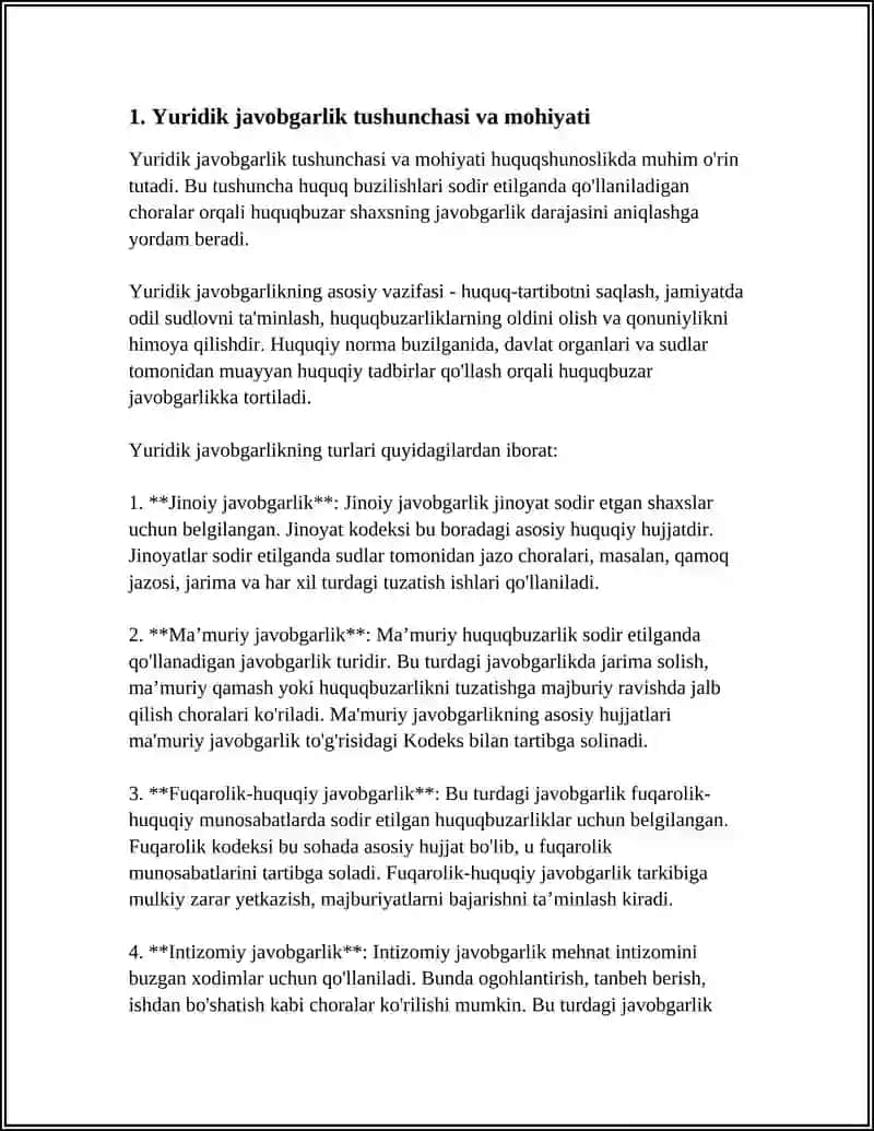 YURIDIK JAVOBGARLIK VA ULARNING TURLARI 3