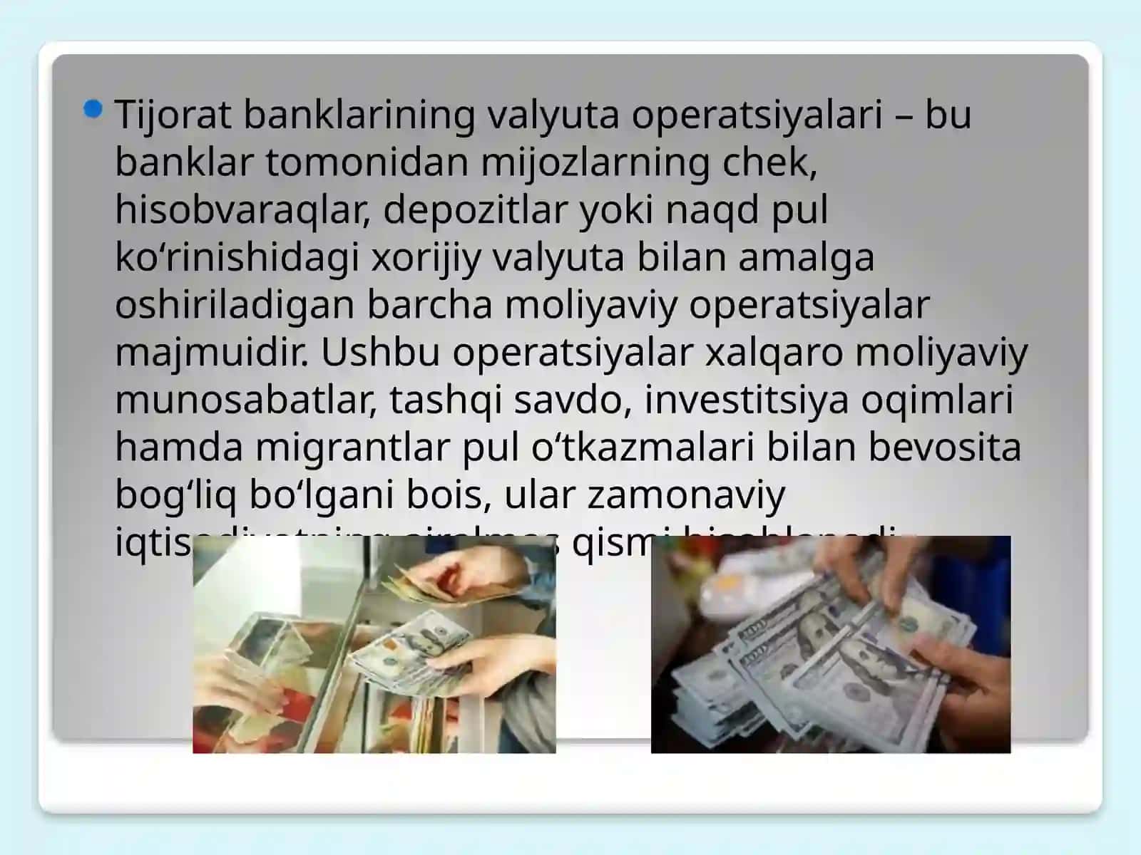 TIJORAT BANKLARINING VALYUTA OPERATSIYALARI 3