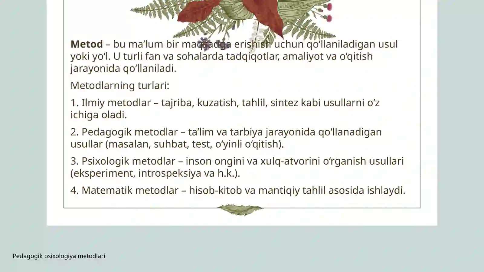 Pedagogik psixologiya metodlari 3