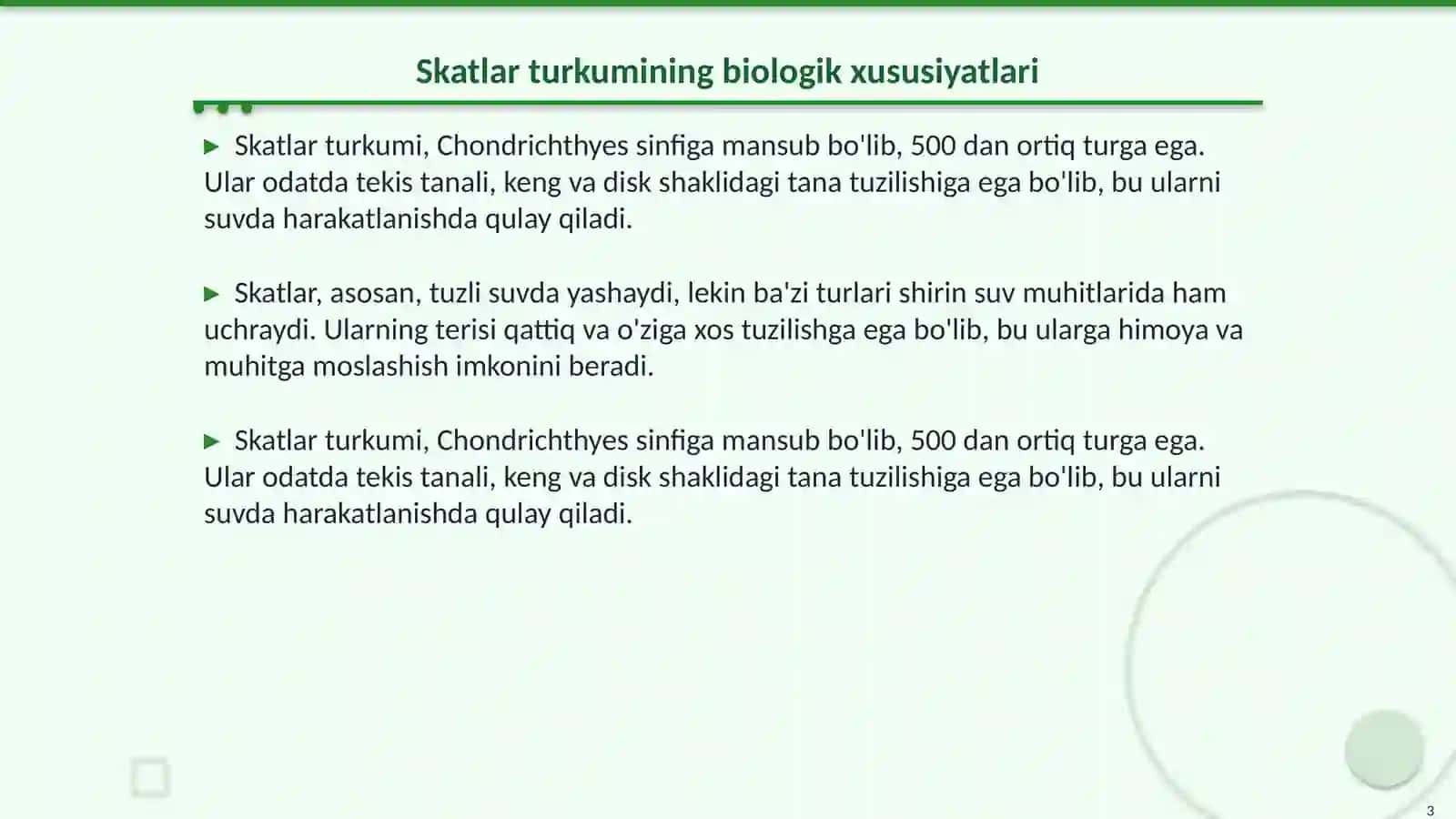 Skatlar turkumini oʻrganish 3