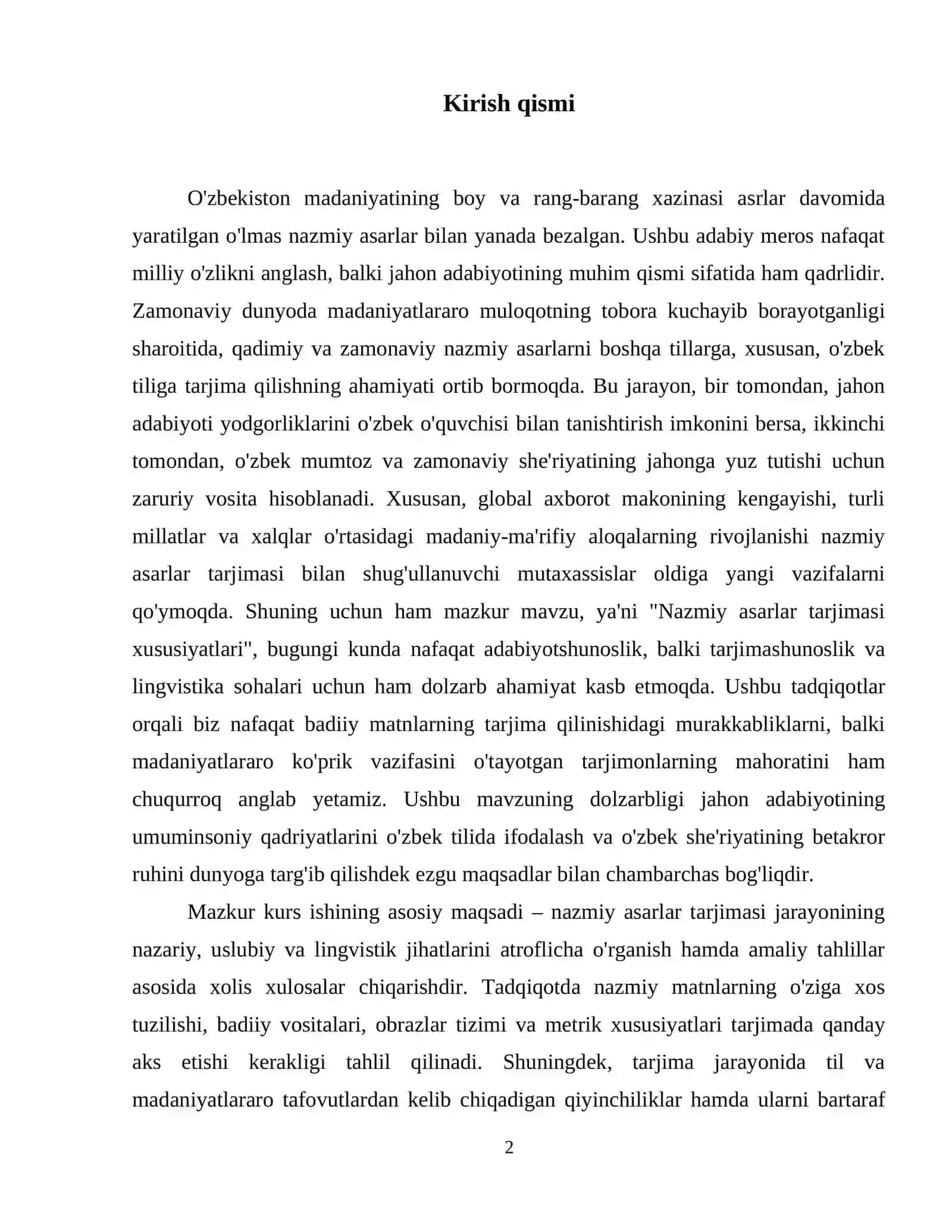 Nazmiy asarlar tarjimasi xususiyatlari 3