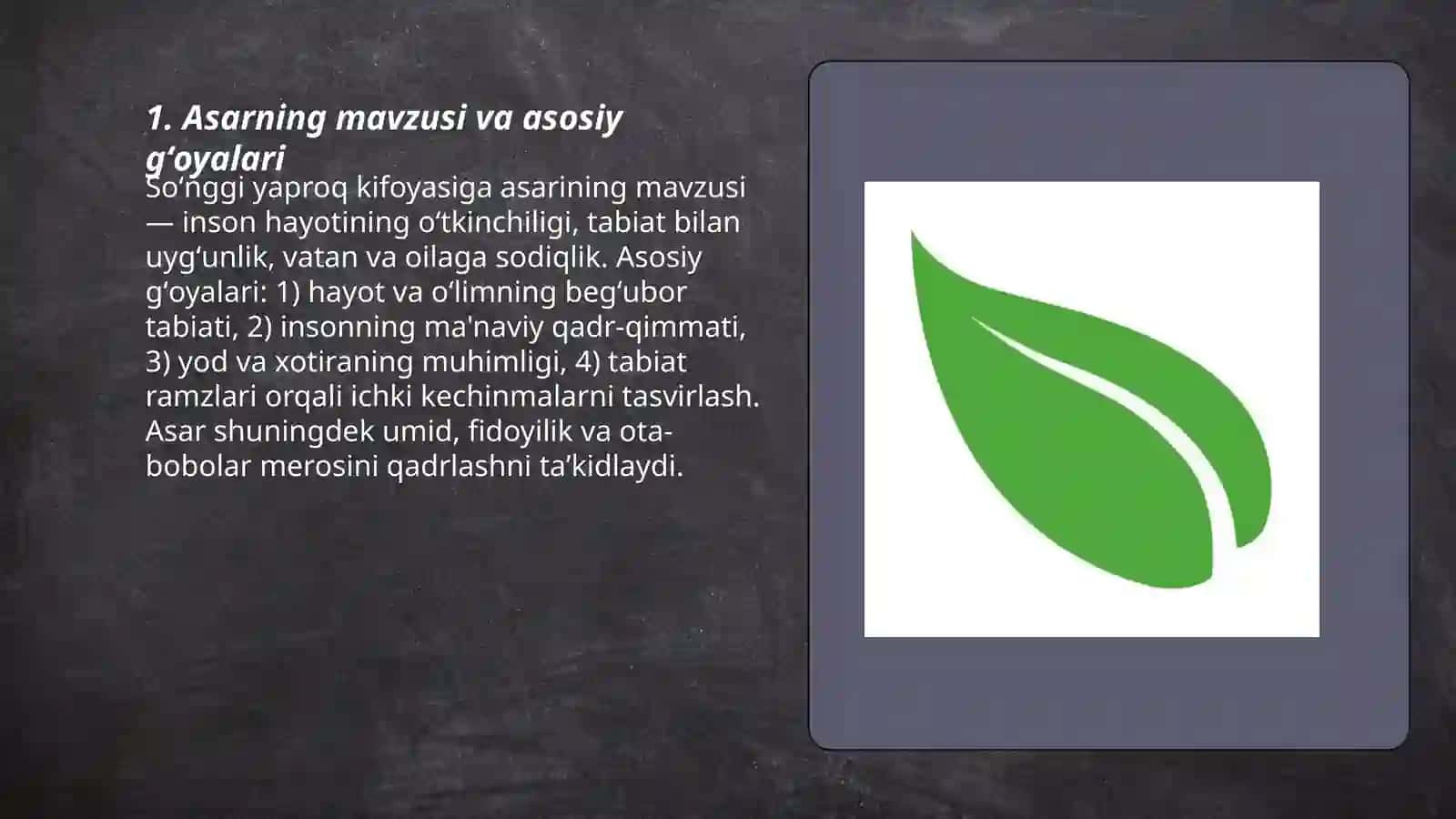 Soʻnggi yaproq kifoyasiga 3