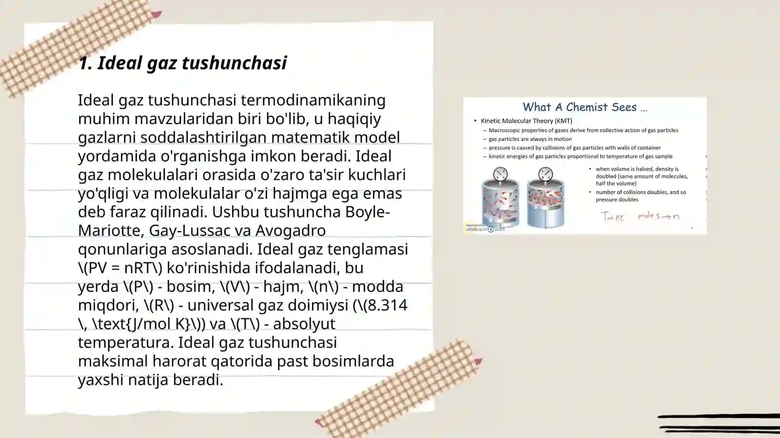 Ideal gaz molekulyar kinetik nazariyasi 3