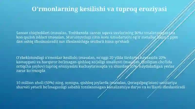 O'zbekistondagi suv resurslarining ifloslanish manbaalari 3