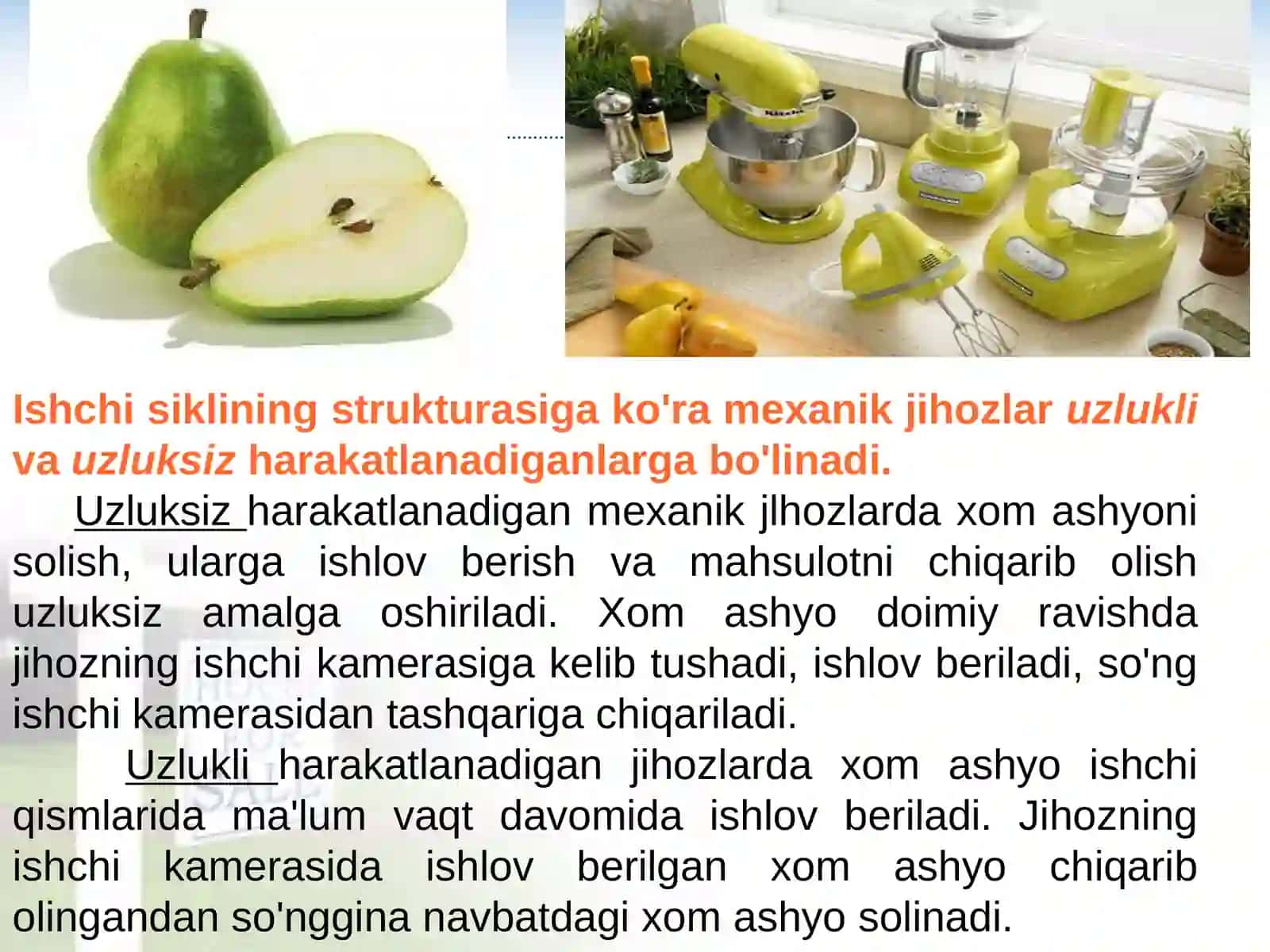 Xizmat ko'rsatishda mexanik jarayonlar va jihozlar 3