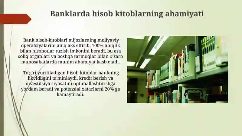 Banklarda hisob kitoblarning ahamiyati 3