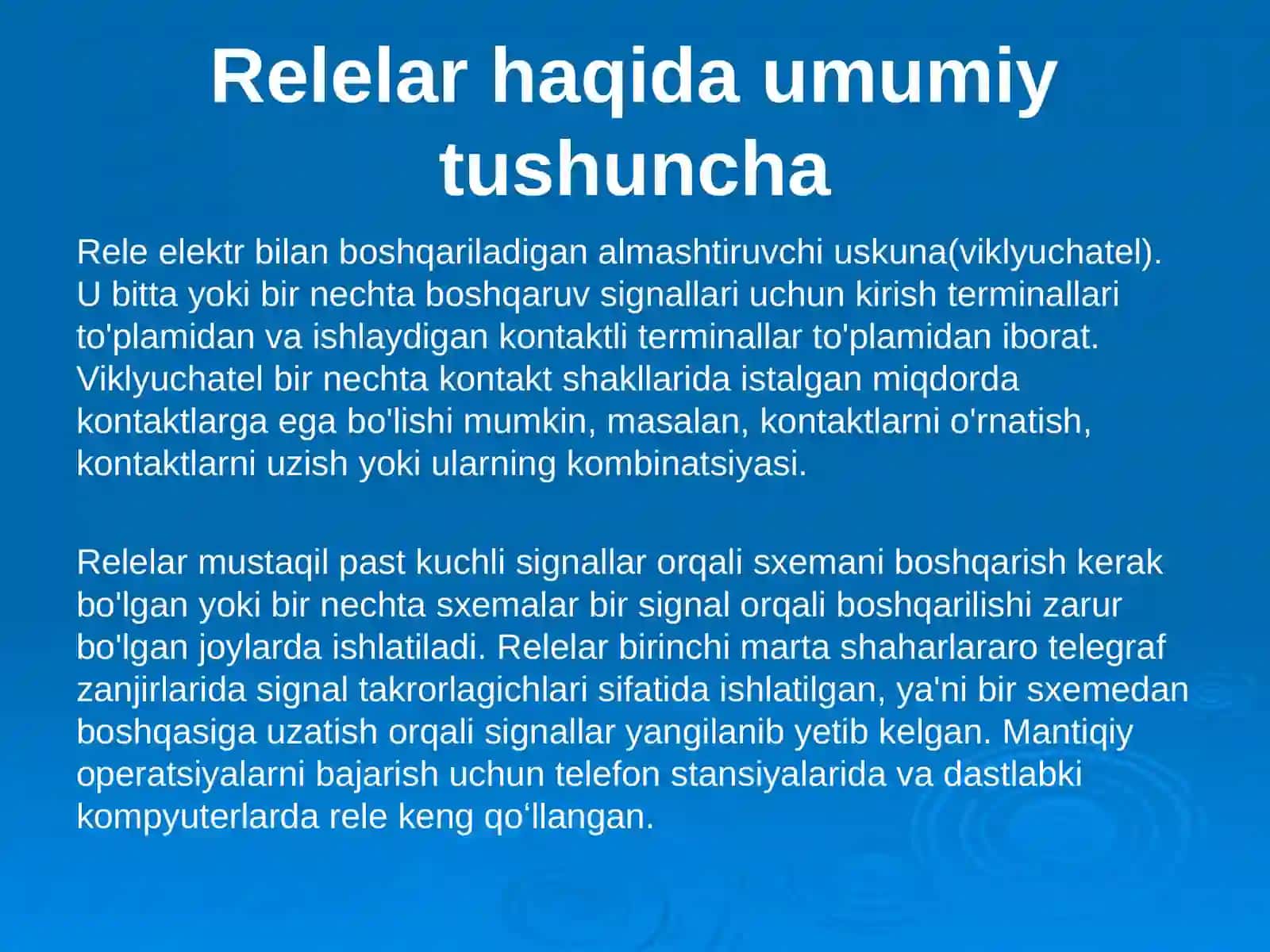 Magnitoelektrik va yarim o‘tkazgichli relelar 3