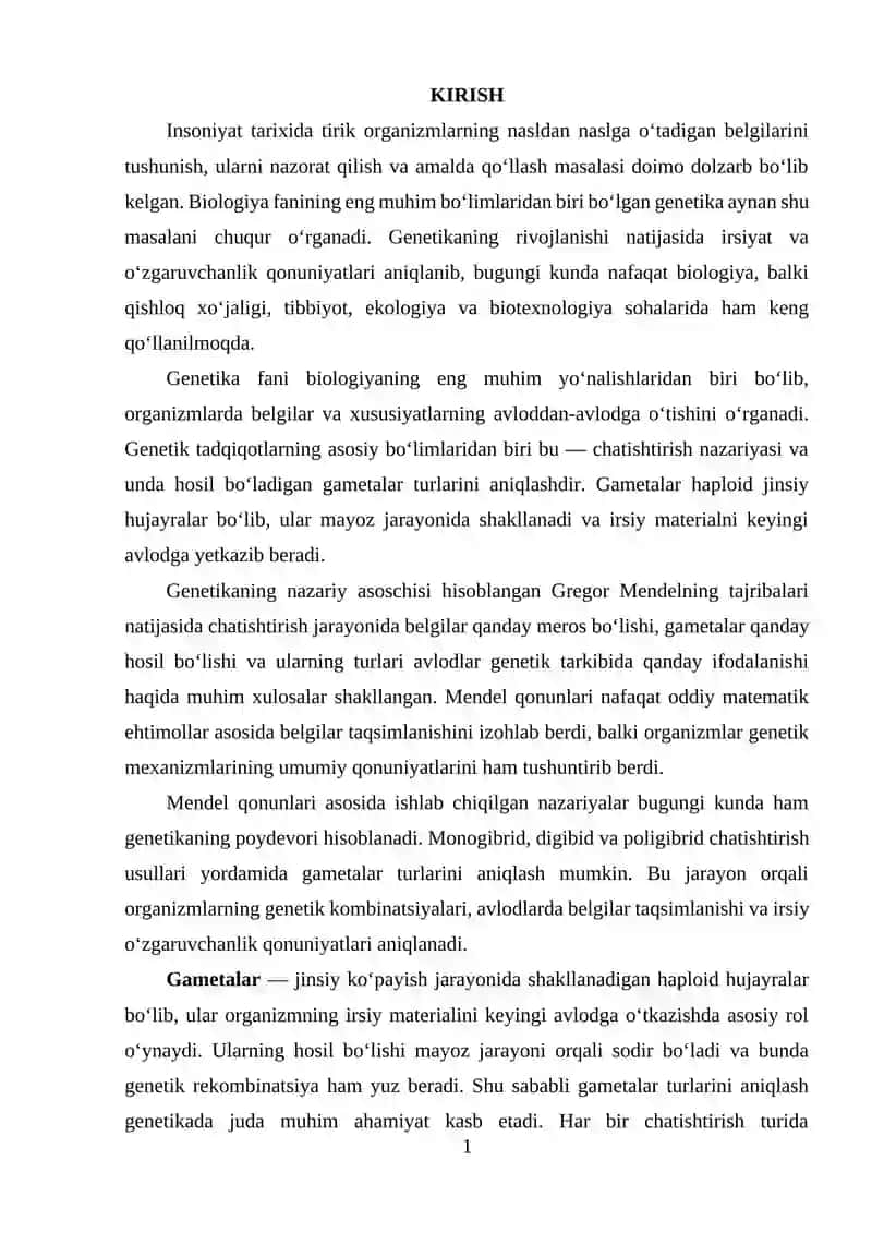CHATISHTIRISH VAQTIDA GAMETALAR TURLARINI ANIQLASH 3